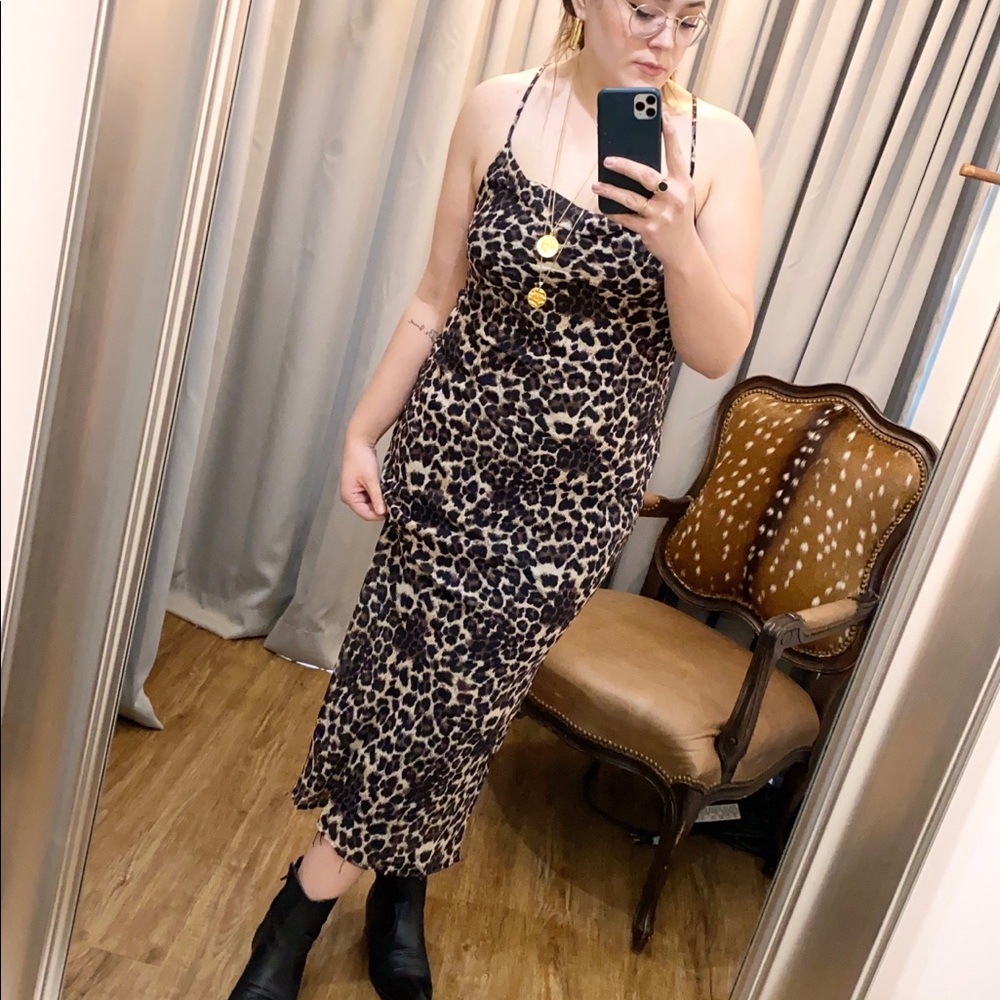 San Souci Leopard Print Midi/Maxi Slip Dress